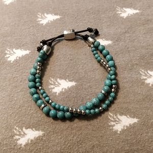 Fossil turquoise beaded bracelet